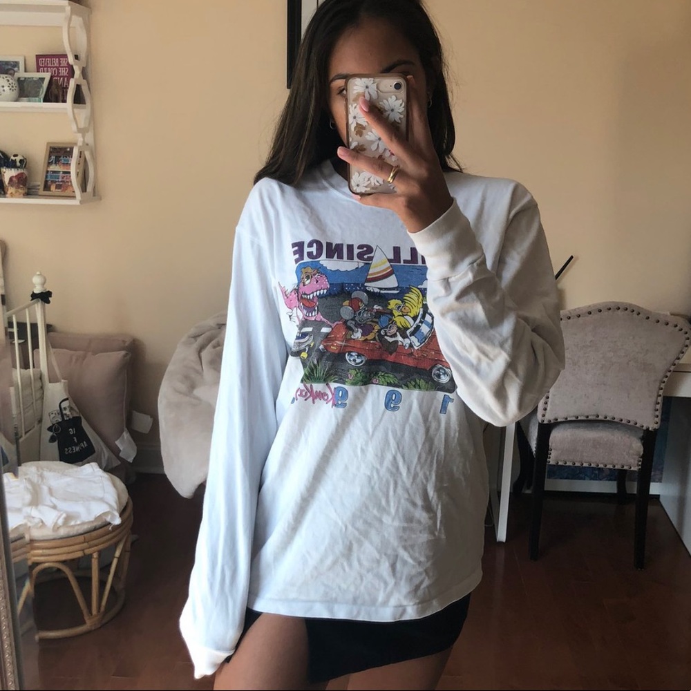 Brandy Melville Oversized Graphic Long Sleeve Gem